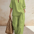 New Arrivals🔥 Women's Casual Cozy Minimalist Linen Two-piece Set