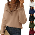CLEARANCE SALE🔥Ruffle Trim Casual Knit Pullover Tops