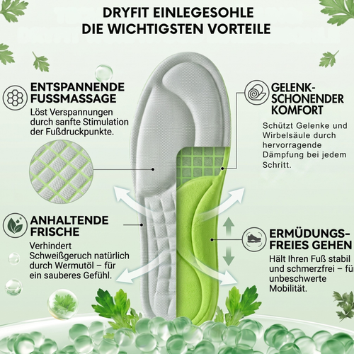 DRYFIT - 5D Insole: Antibacterial & Sweat-Absorbing