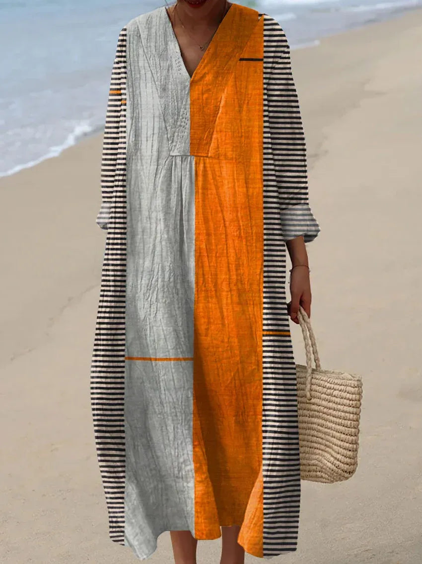 Women's Maxi Dress Casual Dress Floral Abstract  Dress Elegant Beach Loose Fit