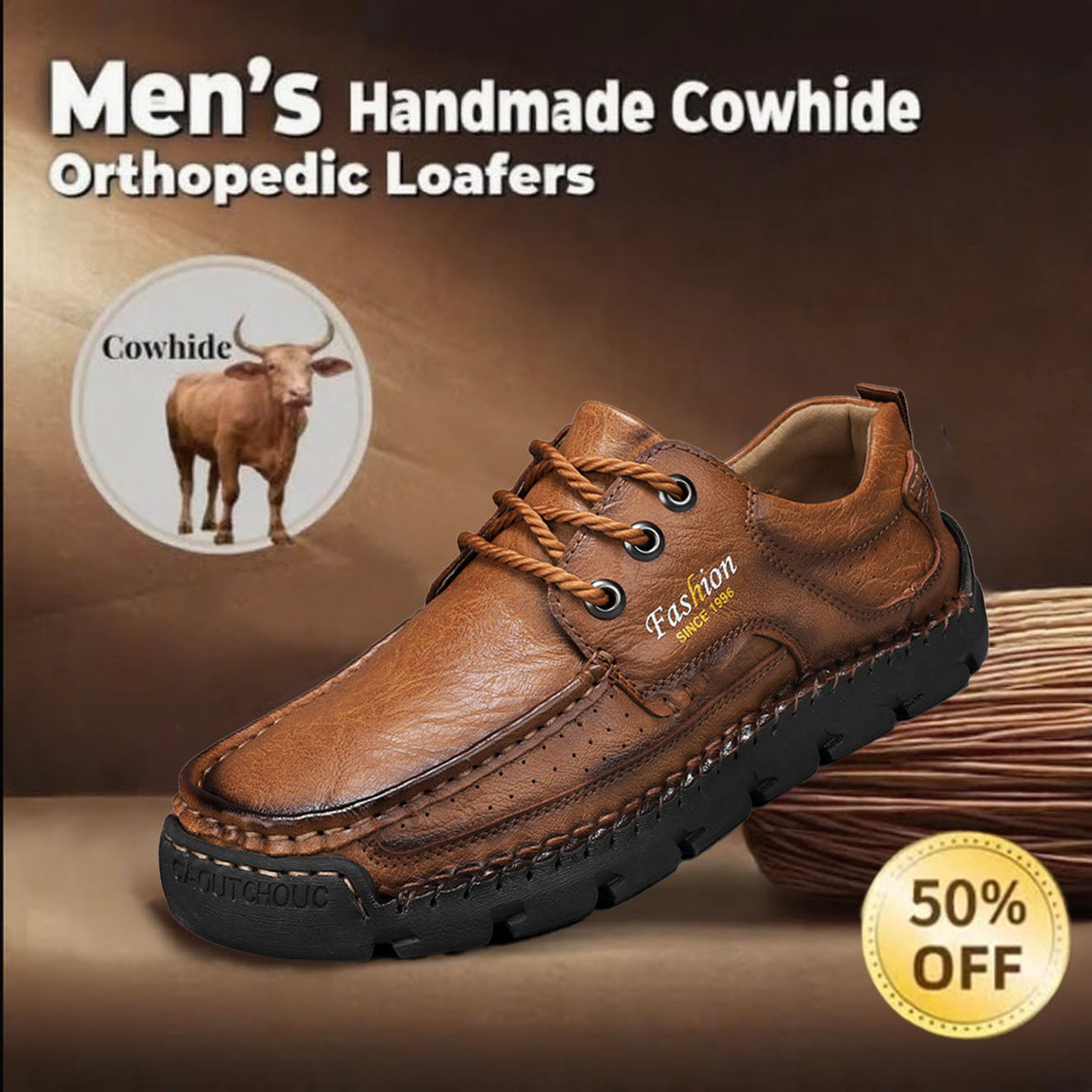 🔥Hot Sale🎉Men's premium ⚡ leather loafers with arch support