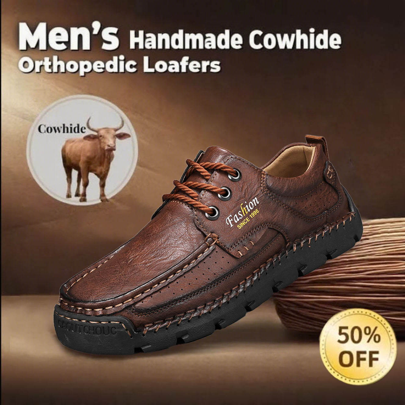 🔥Hot Sale🎉Men's premium ⚡ leather loafers with arch support