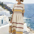 Women'S Casual Printed Round-Neck Short-Sleeved Dress