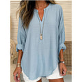 Women's Retro Solid Casual Shirt