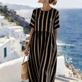 Women'S Casual Printed Round-Neck Short-Sleeved Dress