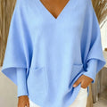 CLEARANCE SALE🔥Women's Casual Solid Color V-Neck Sweater