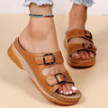 LAST DAY 50% OFF-Breathable Orthopedic Adjustable Ladies Leather Sandals