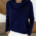 Women's Soft Solid Color Ruffled Collar Sweater Top