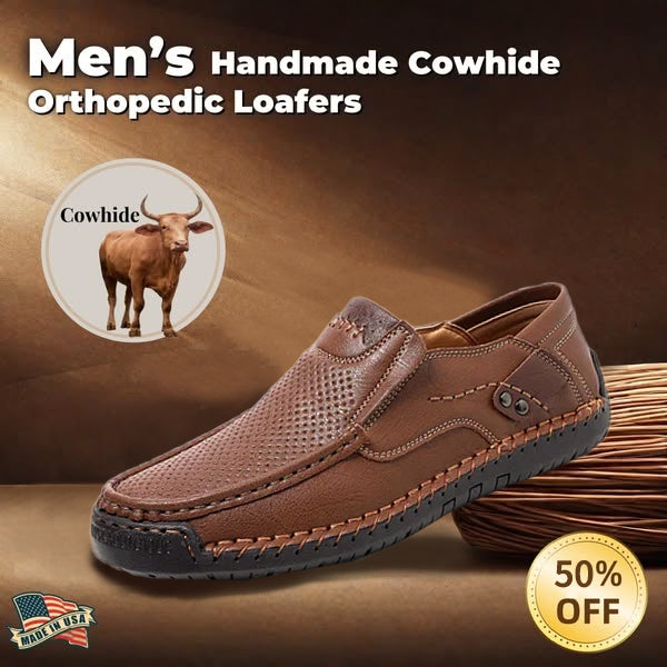 Last day for 50% off 🔥⏱️Christmas sale⏱️🔥Men's calfskin slip-on ⚡ hollow loafers