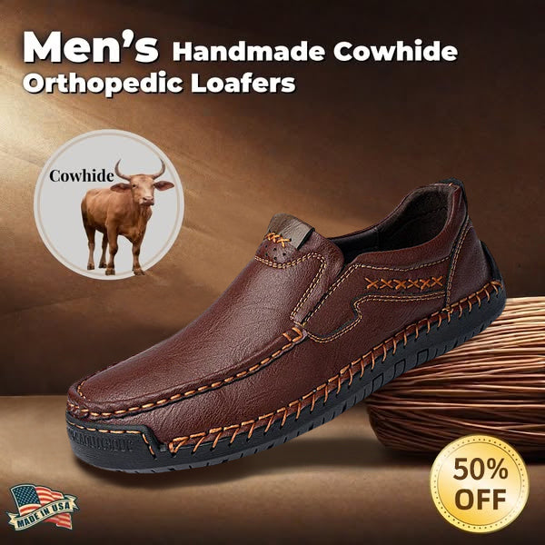 ⏰Christmas promotion - 50% OFF🔥 Men’s Premium Leather Loafers - Arch Support & Wide Fit Slip-On Shoes