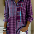 Long-Sleeved Blouse With Check Pattern