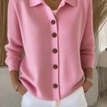 Women's Lapel Button Knitted Cardigan Sweater