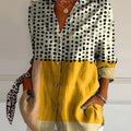 WOMEN'S ABSTRACT LINE COTTON LINEN SHIRT
