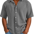 🌈Men's Casual Loose And Comfortable Textured Short-sleeved Shirt