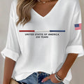 Women's United States 250TH Anniversary Print Waffle Long Sleeve T-Shirt