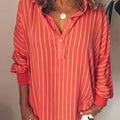 Casual Comfortable Loose Striped Long Sleeve Shirt
