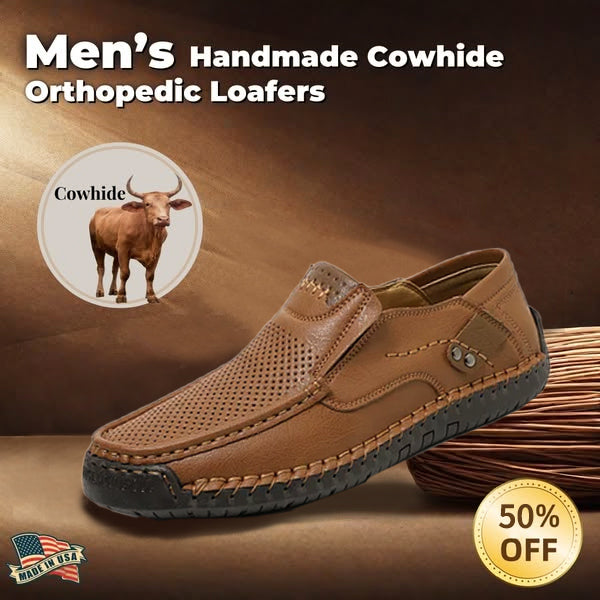 Last day for 50% off 🔥⏱️Christmas sale⏱️🔥Men's calfskin slip-on ⚡ hollow loafers