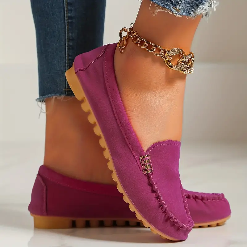 🔥Hot Sale🔥Round-Toe Flats,Breathable Orthopedic Slip On Walking Shoes