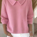 Women's Elegant Casual Peter Pan Collar 3/4 Sleeve Sweater