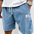 Men’s Vintage Corduroy Shorts with Embroidered Detail - 50% Off Today Only