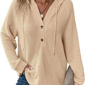 🔥Last day 70% off🔥-Women's Soft Solid Color Henley Collar Sweater Top
