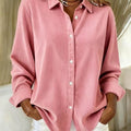 Loose Solid Color Corduroy Button Shirt