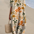 Women's Abstract Pattern Casual Floral Cotton Dress