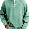 50% Off Today! - Men's Retro Fashion Distressed Stand-Collar Button Long-Sleeve Top