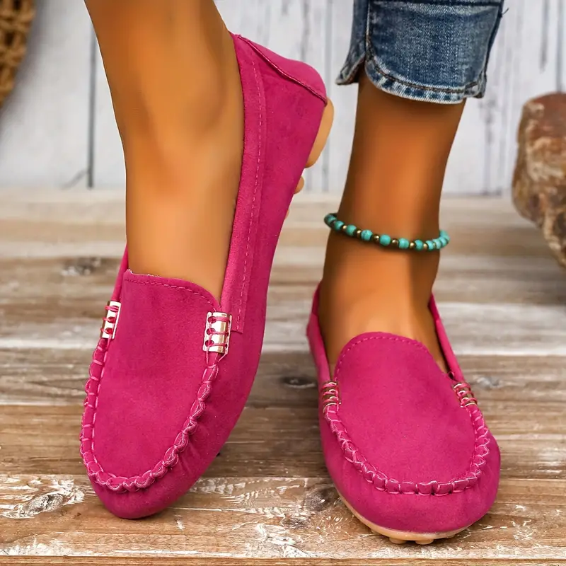 🔥Hot Sale🔥Round-Toe Flats,Breathable Orthopedic Slip On Walking Shoes