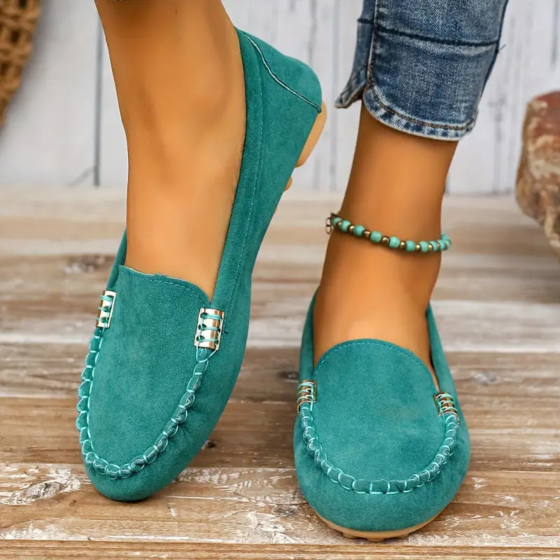 🔥Hot Sale🔥Round-Toe Flats,Breathable Orthopedic Slip On Walking Shoes