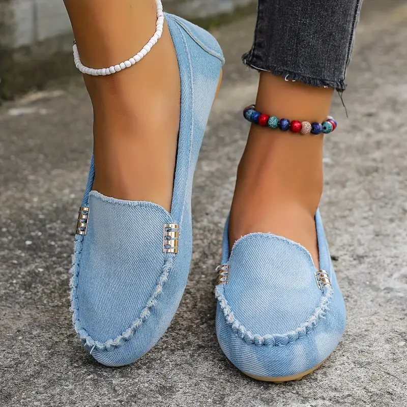 🔥Hot Sale🔥Round-Toe Flats,Breathable Orthopedic Slip On Walking Shoes