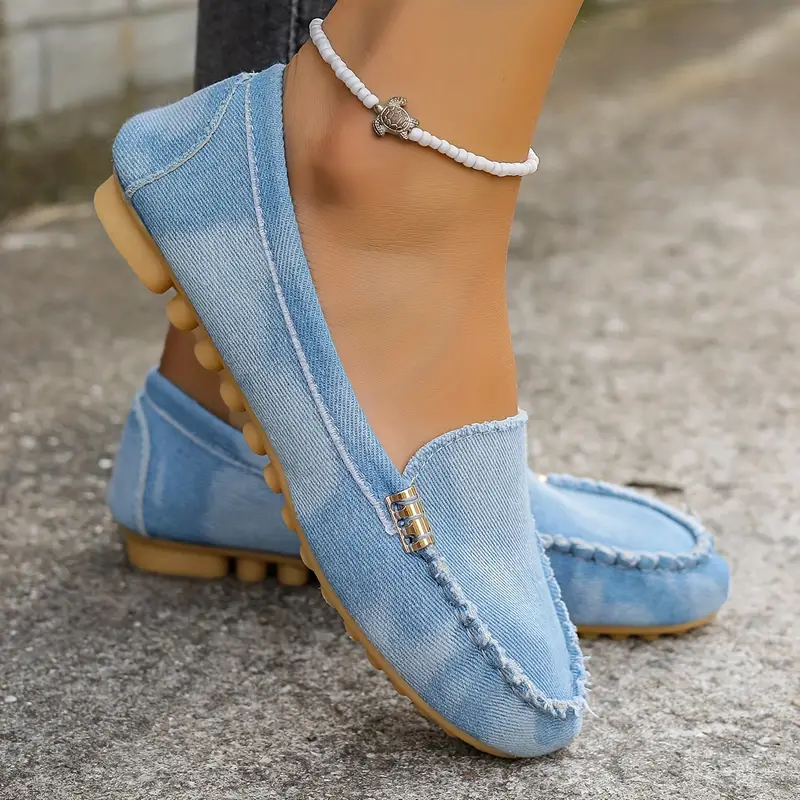 🔥Hot Sale🔥Round-Toe Flats,Breathable Orthopedic Slip On Walking Shoes