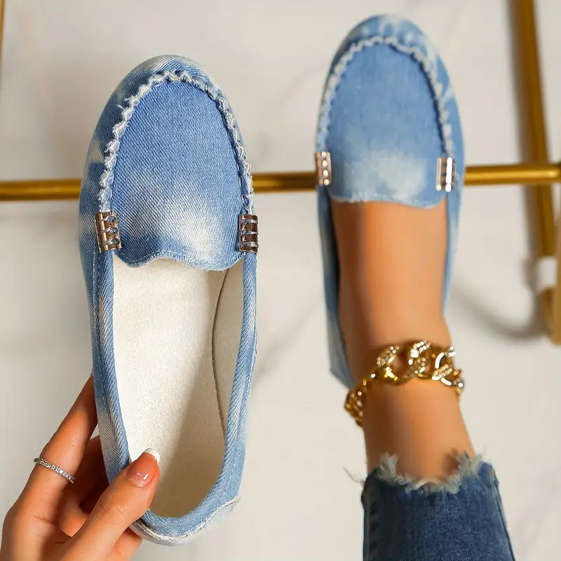 🔥Hot Sale🔥Round-Toe Flats,Breathable Orthopedic Slip On Walking Shoes