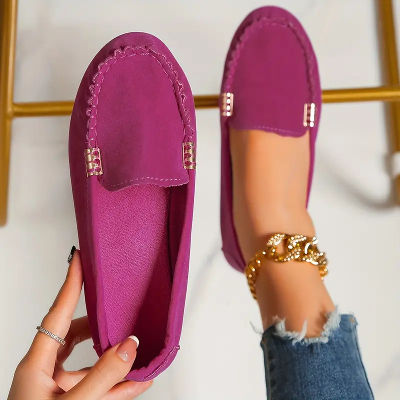 🔥Hot Sale🔥Round-Toe Flats,Breathable Orthopedic Slip On Walking Shoes