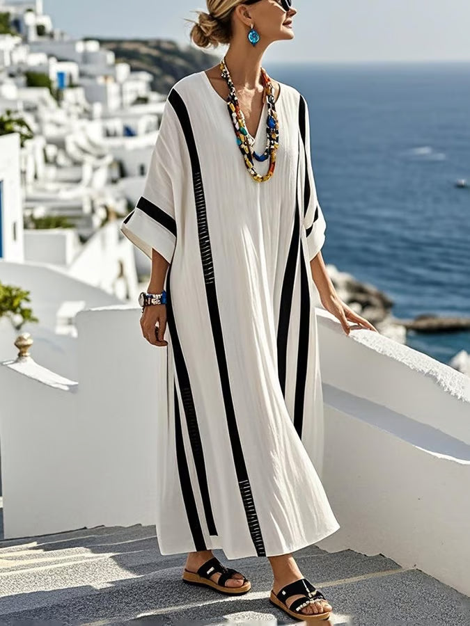 Women'S Contrast Striped Dress