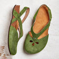 Women's Retro Velcro Cutout Flat Sandals