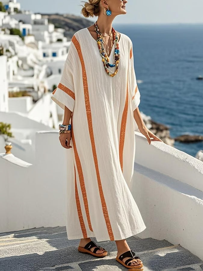 Women'S Contrast Striped Dress