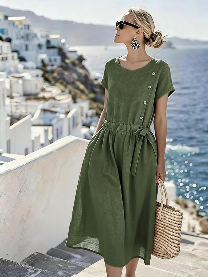 Women'S Casual Solid Color  Dress