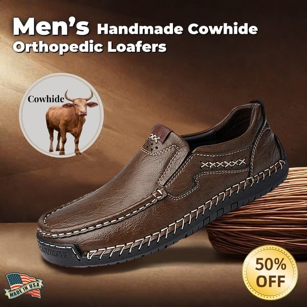 ⏰Christmas promotion - 50% OFF🔥 Men’s Premium Leather Loafers - Arch Support & Wide Fit Slip-On Shoes