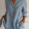 Single-breasted Pleated Lapel Shirt