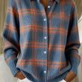 CLEARANCE SALE🔥 Women's Plaid Print Casual Cotton Buttoned Cardigan Sweater