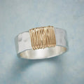 Vintage Golden Threads Silver Ring