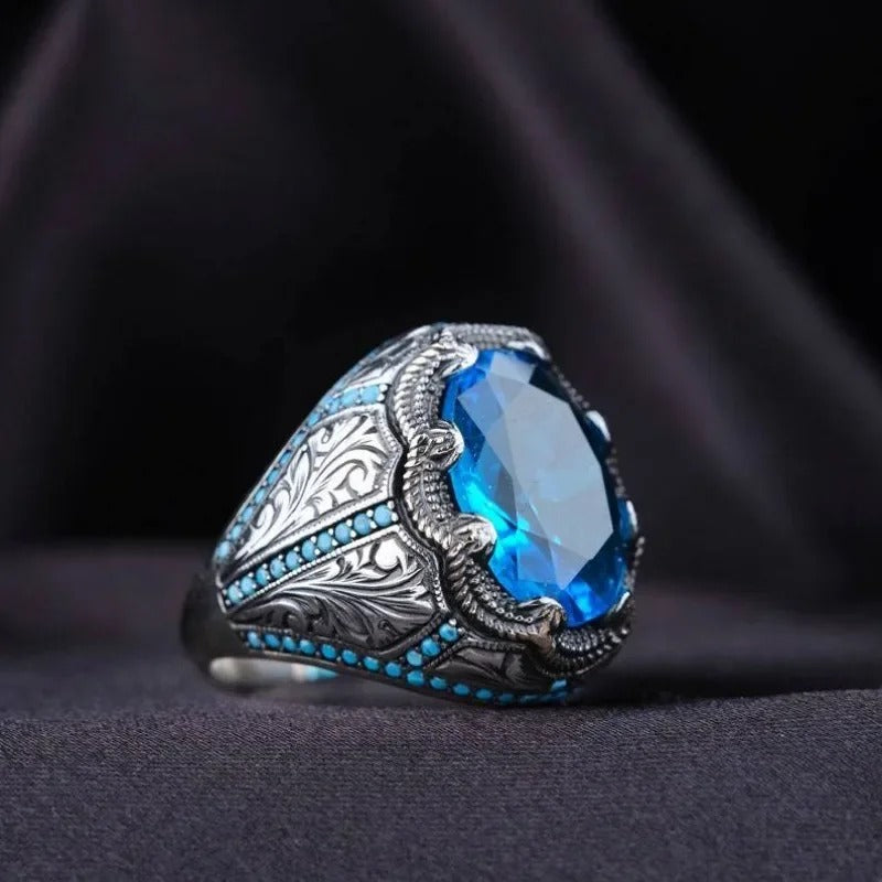 Vintage   Blue Stone Silver Ring