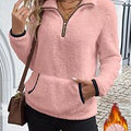 This women's pullover fleece sweatshirt is suitable for autumn and winter wear.