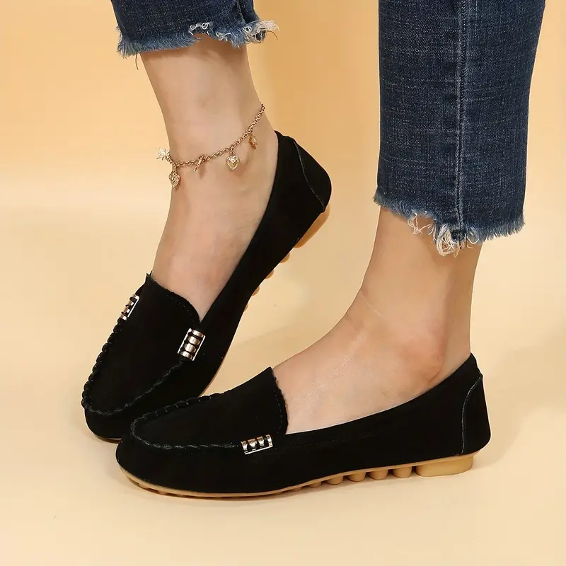 🔥Hot Sale🔥Round-Toe Flats,Breathable Orthopedic Slip On Walking Shoes