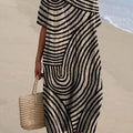 Vintage Elegant Striped Maxi Dress